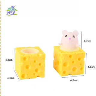 Chuột ép phô mai giảm căng thẳng - Trang trí bàn dễ thương cho người lớn và trẻ em