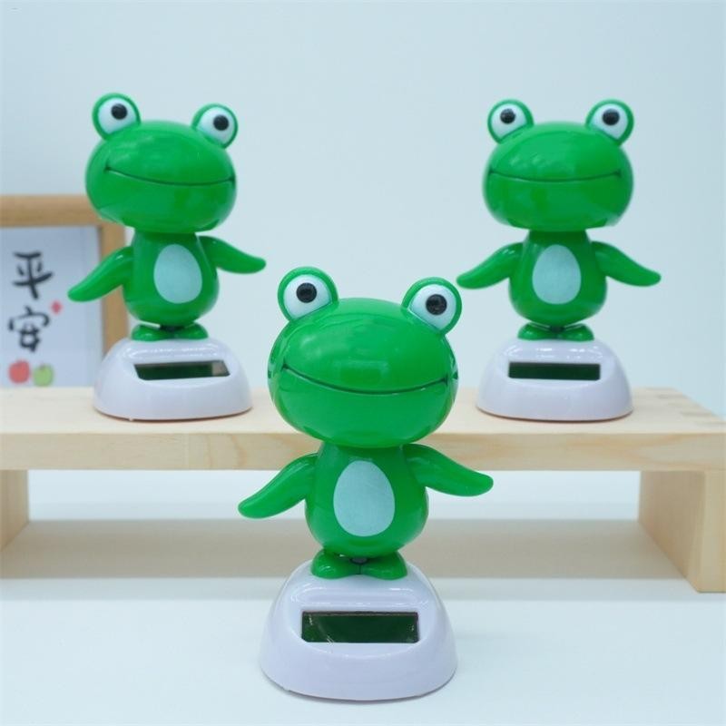 Chạy Bằng Năng Lượng Mặt Trời Bobble Đầu Ếch Ngộ nghĩnh Năng Lượng Mặt Trời Nhảy Múa Đầu Ếch Lắc Đồ Chơi Cho Trẻ Em Quà Tặng Trang Trí Ô Tô