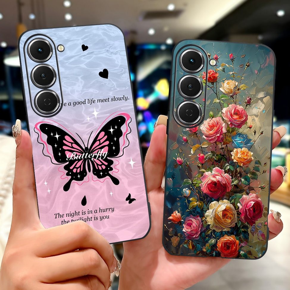 Ốp lưng Tecno KM6 Tecno Spark 40 Pro Vỏ silicon Bướm sang trọng Tình yêu Thời trang Hoa mát mẻ Đẹp trai Vỏ điện thoại sơn sư tử