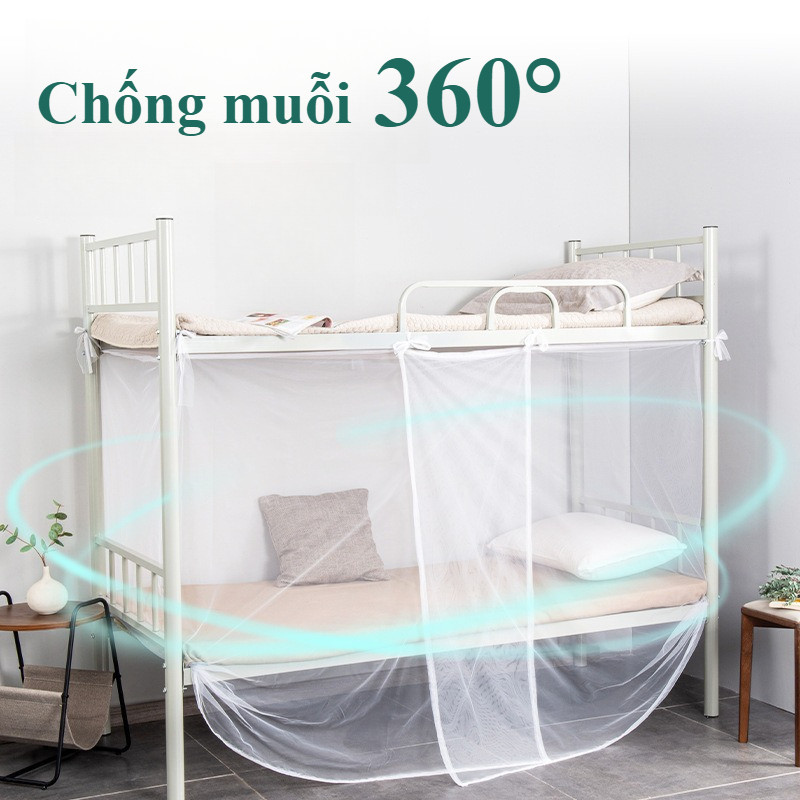 Màn Tuyn Mắc 4 Góc - Vải Dày Chống Muỗi, Có Cửa, Đa Kích Thước, Lý Tưởng Cho Ký Túc Xá Sinh Viên