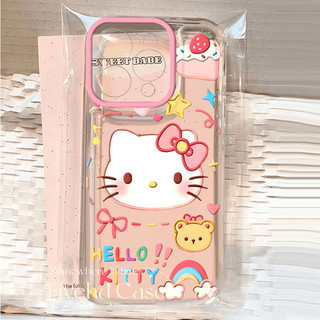 Ốp lưng mèo Kitty hoạt hình dễ thương Ins Hàn Quốc cho iPhone 11 15 14 13 12 Pro Xs Max XR X 7 8 Plus SE HD Ốp lưng TPU mềm trong suốt Vỏ điện thoại siêu mỏng Vỏ bảo vệ chống sốc