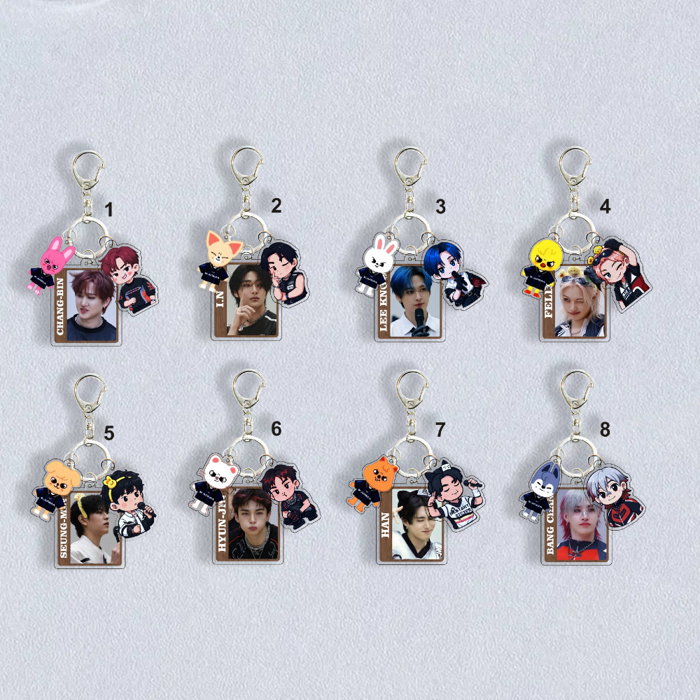 HK1 Stray Kids Acrylic Móc Khóa Thứ Tư Album Mới KARMA Mặt Dây Chuyền Bang Chan Phụ Kiện SKZOO Ngoại Vi KH1