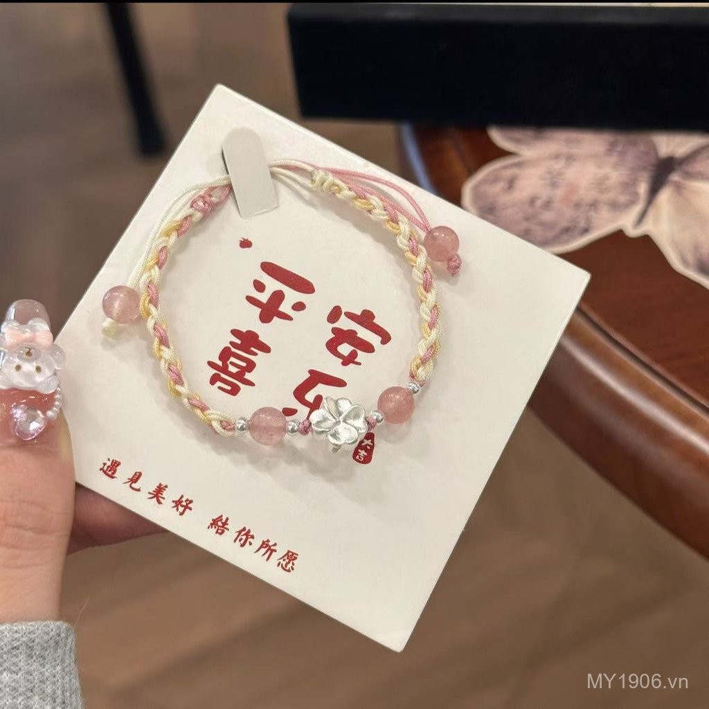 Vòng tay nam nữ dệt tay từ thảo dược truyền thống, phong thủy may mắn, thiết kế đơn giản dành cho sinh viên