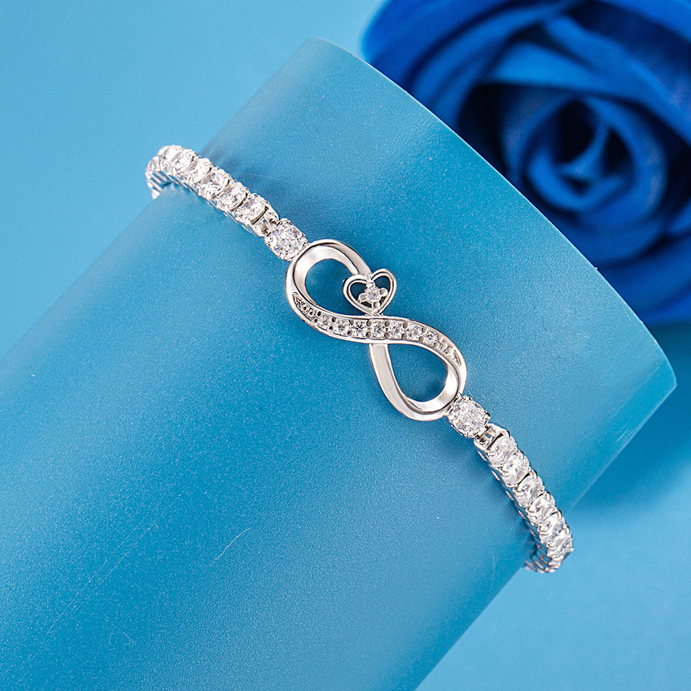 Vòng tay zircon La Mã đơn giản dễ điều chỉnh
