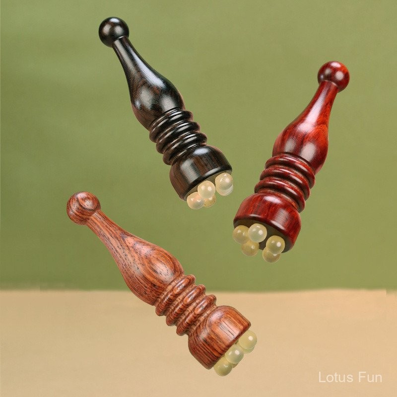 Chùa hình gỗ hồng mộc Hạt sừng Cừu góc bóng Massage mắt Mặt căng Massage Stick Điểm Chăm sóc da Làm đẹp