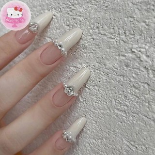 Moonlights 6 Lưới Tròn Ngọc Trai Trắng Hạt Móng Tay Móng Tay Quyến Rũ Trứng Cá muối Hạt Móng Tay Ngọc Trai Nửa Tròn Đá Quý DIY Nail Art Decor EN