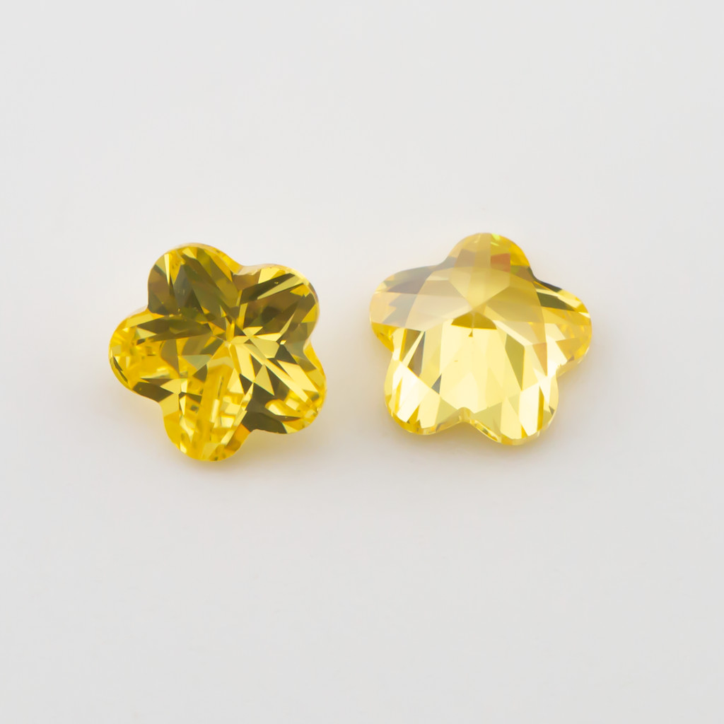 Đá Cubic Zirconia màu vàng cắt hoa từ 3x3mm đến 10x10mm, bộ 15 hoặc 30 viên, phù hợp DIY trang sức