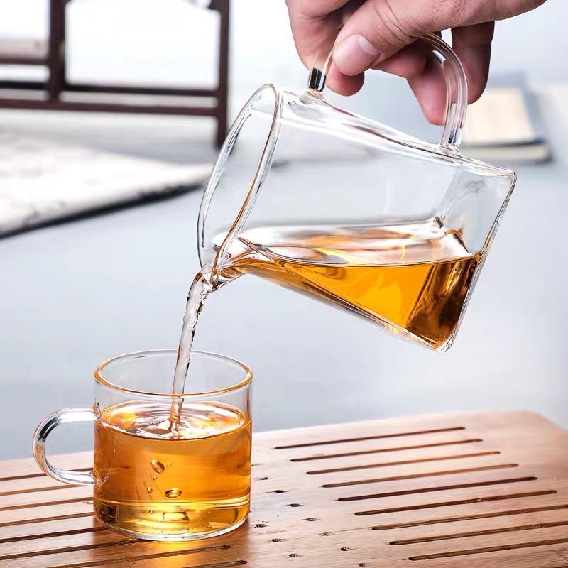 Glass Fair Cup Tea Drain Set Bộ lọc chịu nhiệt dày Bộ lọc trà Kung Fu Tea Set S