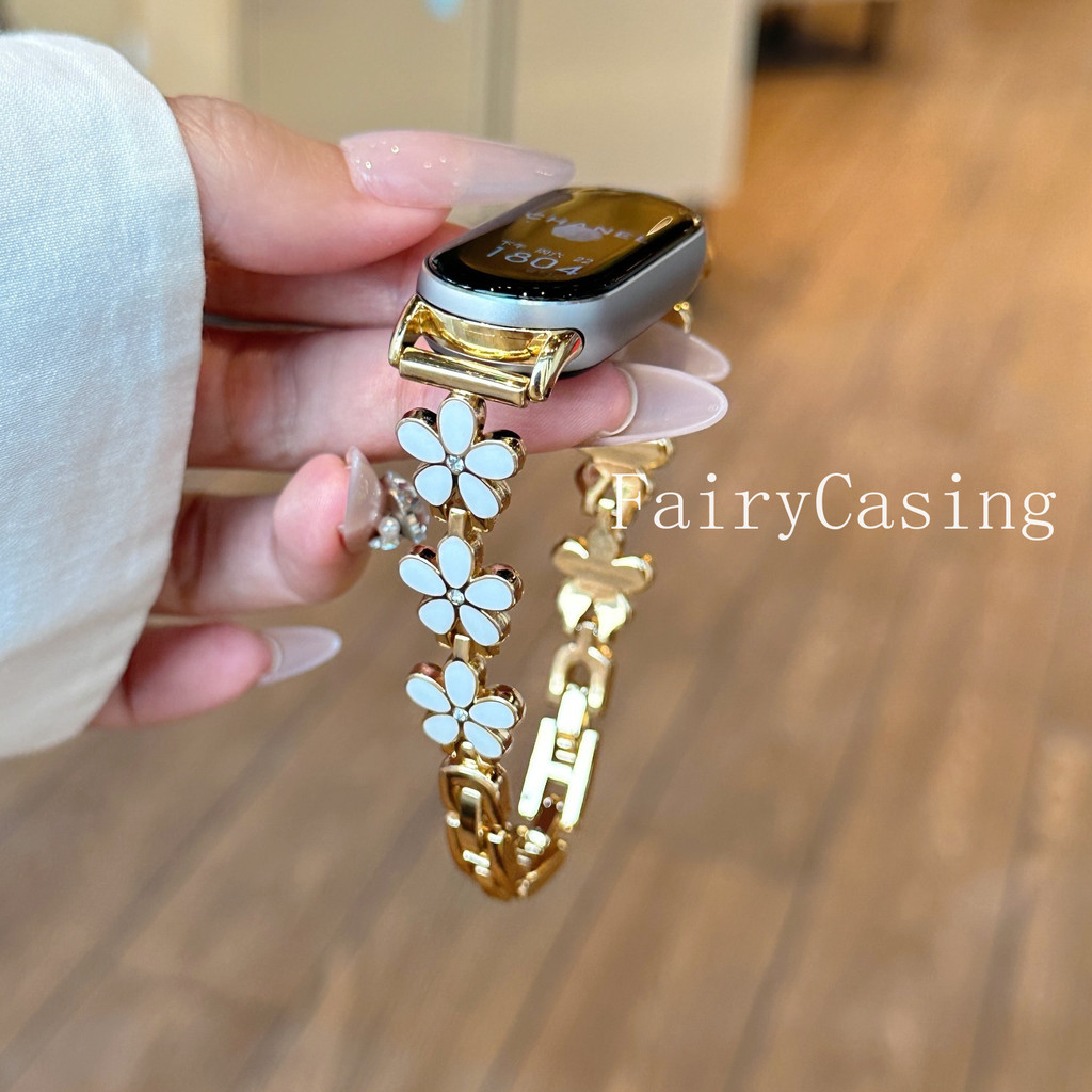 Dây đeo dầu nhỏ giọt hoa Thích hợp cho Xiao Mi Band 10 9 8 7 6 5 4 3 cho kim loại cho vòng đeo tay bằng thép không gỉ Miband 10pro 9 8 Pro