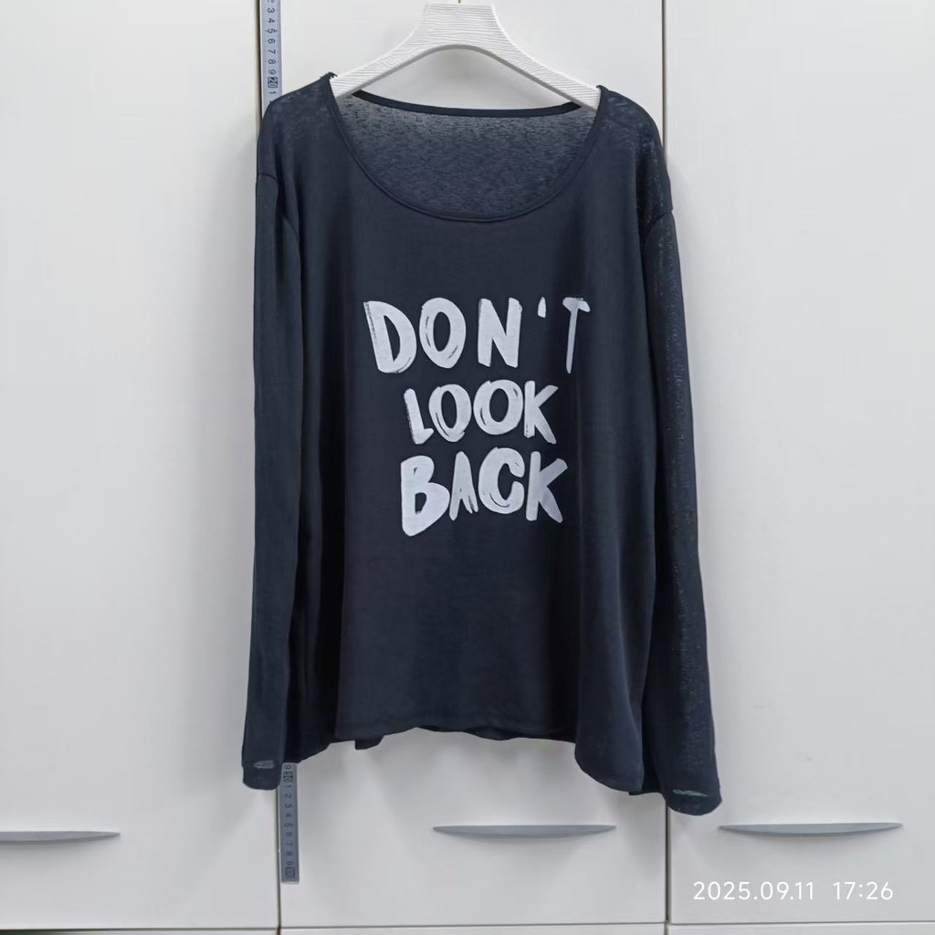 Milyfashion Mùa Hè Graffiti In Chữ Một Dòng Cổ Không Dây Dài Tay T Rời Tất Cả Trận Đấu Chống Nắng Áo