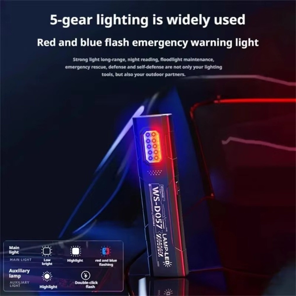 [Vận chuyển nhanh] Đèn pin móc khóa LED SIMPLEAID, Đèn pin Mini chiếu sáng nguồn kép di động, Đèn pin EDC phía sau từ tính có thể sạc lại USB