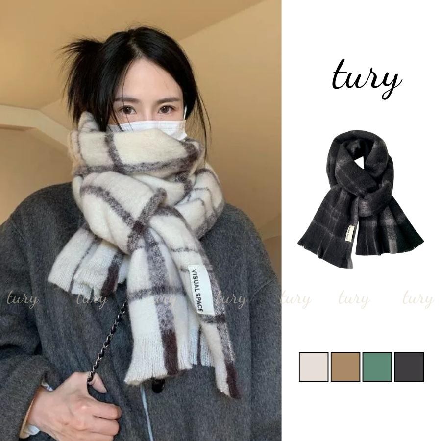 Khăn Quàng Cổ Len Unisex Nam Nữ - Tury - Khăn Choàng Cổ Len Giữ Ấm Kẻ Sọc - LN058