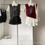 Mùa Thu 2025 - Áo sơ mi nữ preppy style phiên bản Hàn Quốc, tay ngắn dáng ôm