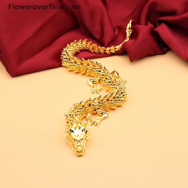 FJ Tượng Rồng Quà Tặng Sáng Tạo Hợp Kim 3D Rồng Có Thể Xoay Rồng Thủ Công Món Quà Trang Trí HOT