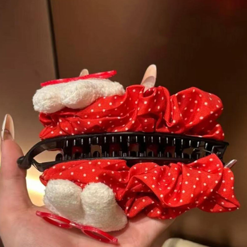 Kẹp tóc thỏ chuột Miffy chấm bi, kích thước lớn - Phụ kiện tóc đáng yêu