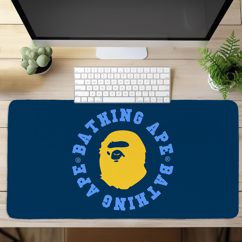 Bape Ape Logo Miếng Lót Chuột In Nghệ Thuật Bàn Phím Máy Tính Bàn Phím Bàn (60x30cm / 80x40cm)