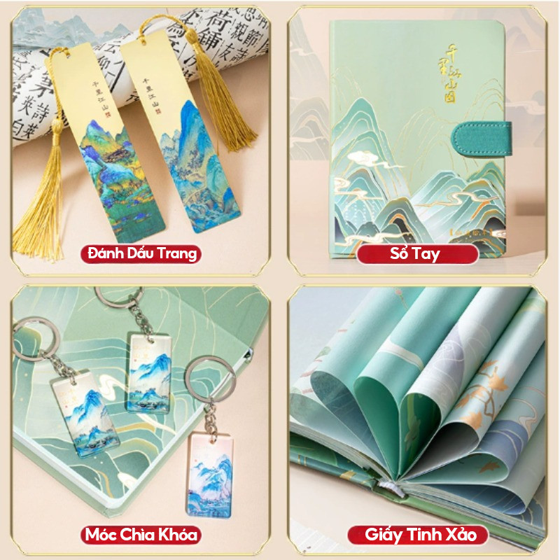 Hộp Quà Tặng Bộ Sổ Tay, Phong Cách Trung Hoa, Hộp quà tặng ý nghĩa, Phù Hợp để Tặng Giáo Viên, đồng Nghiệp