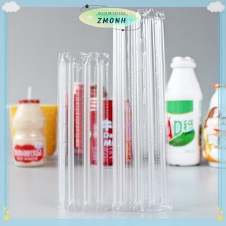 ZMONH 500 Chiếc DIY Ống Hút Nhựa Dùng Một Lần Ngắn Trong Suốt Nhọn Mỏng Ống Hút Uống Hàng Hóa Phụ Kiện Nhà Bếp