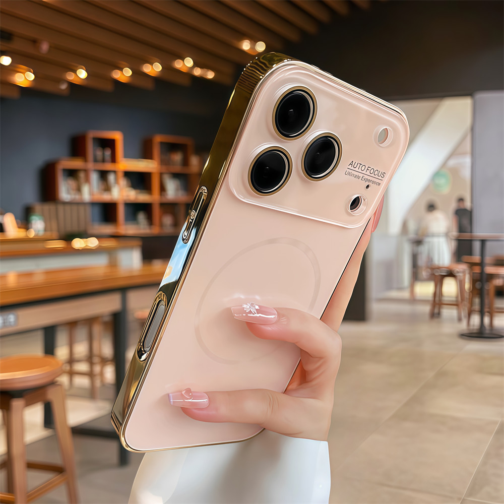 Ốp điện thoại từ tính cửa sổ lớn cho iPhone 17 Pro Max Air 16 14 15 pro max Bảo vệ ống kính chống rơi Vỏ cứng bảo vệ điện thoại