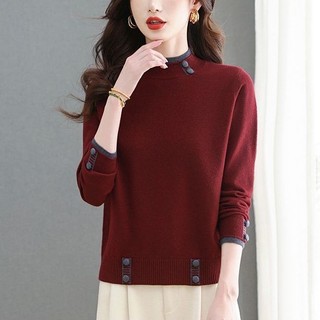 Dệt Kim Áo Chui Đầu Dài Tay Ôm Dáng Phong Cách Hàn Quốc Cho Thu Đông