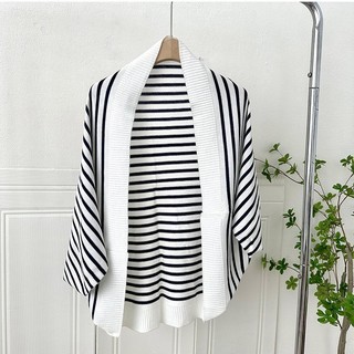 Len Sọc Khăn Choàng Dệt Kim, Phù Hợp Cardigan Thu Đông