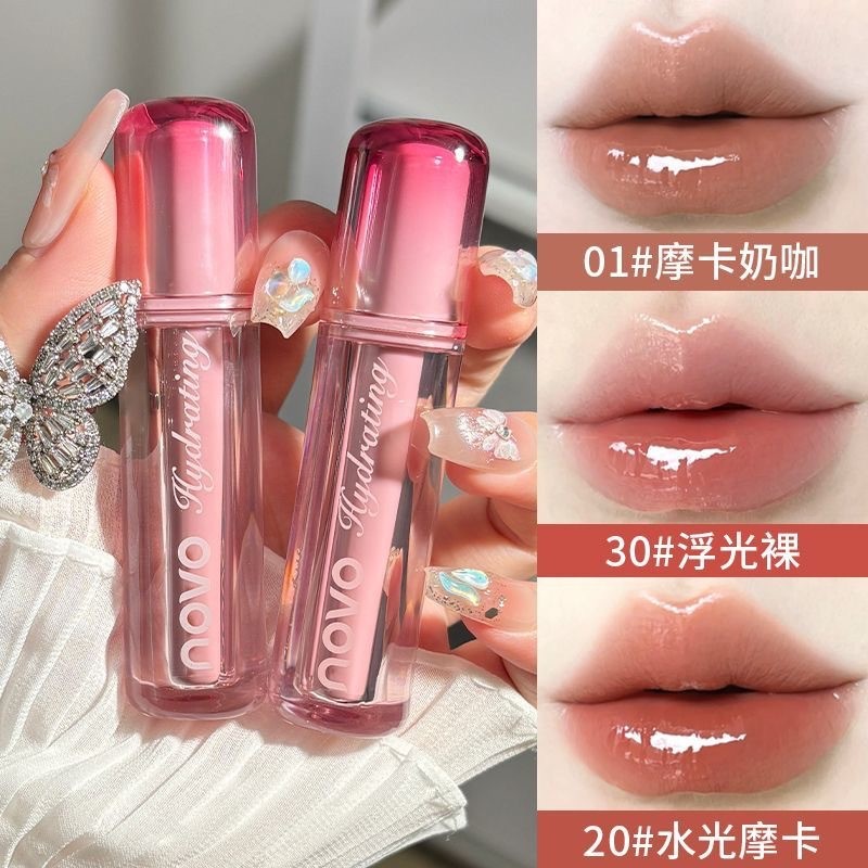 Trang Điểm NOVO Zero Gương Cảm Biến Trong Suốt Bóng Son Bóng Nữ Sinh Viên Gương Giá Rẻ Dưỡng Ẩm Dudu Môi Trơn Làm Trắng Da Mặt Son Bóng 2025.10.7
