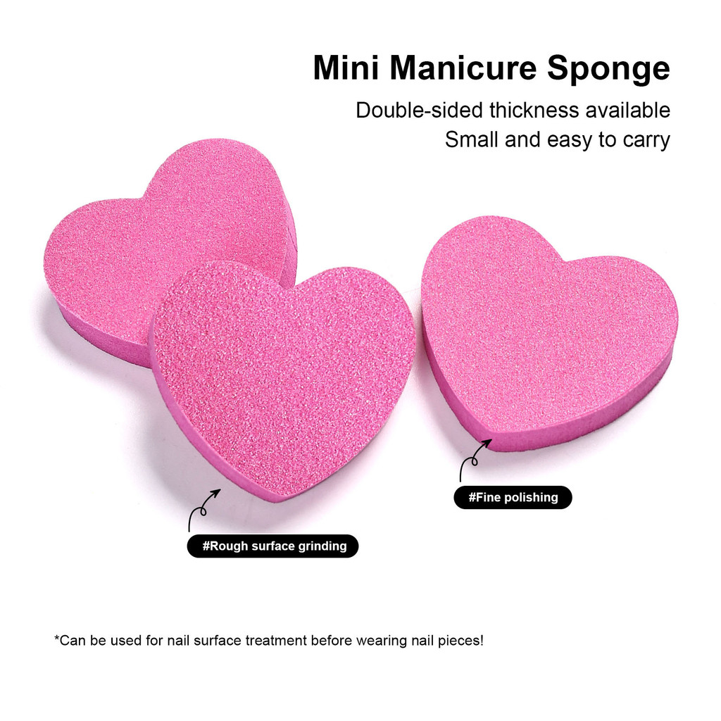 [XT] Dũa Móng Tay Mini Hình Trái Tim Phao Mút Chà Nhám 2 Mặt Dụng Cụ Làm Móng Nail Chuyên Nghiệp Cao Cấp