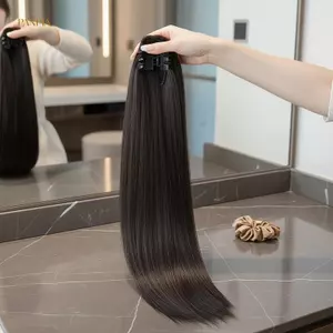 PNPIA- Kẹp tóc giả đuôi ngựa thẳng dài với chất liệu mềm có thiết kế kẹp kiểu mới dành cho nữ