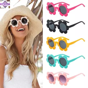 RTJIFSS Hoa Sắc Thái, Kính Mát Hướng Dương Bảo Vệ Y2K UV400, Kính Chống Nắng Tròn Cổ Điển Cho Tiểu Thuyết Disco / Lễ Hội / Tiệc / Lễ Hội Âm Nhạc