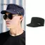 LUImo Phong Cách Quân Đội Mũ Nam Nữ Màu Nguyên Chất Cotton Flat Top Cap Xuân Hè Thu Có Thể Điều Chỉnh Tấm Che Mũ SBS