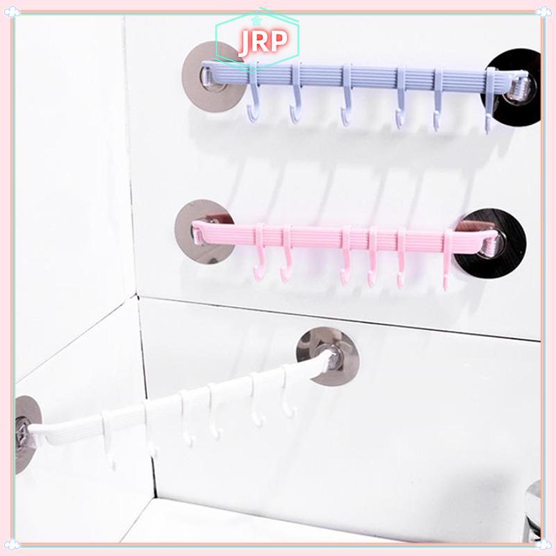 JRP Xanh / Trắng / Hồng Hút Loại Móc 6 Hàng Cho Nhà Bếp Phòng Tắm Góc Treo Không Có Dấu Hiệu Móc Treo JRP