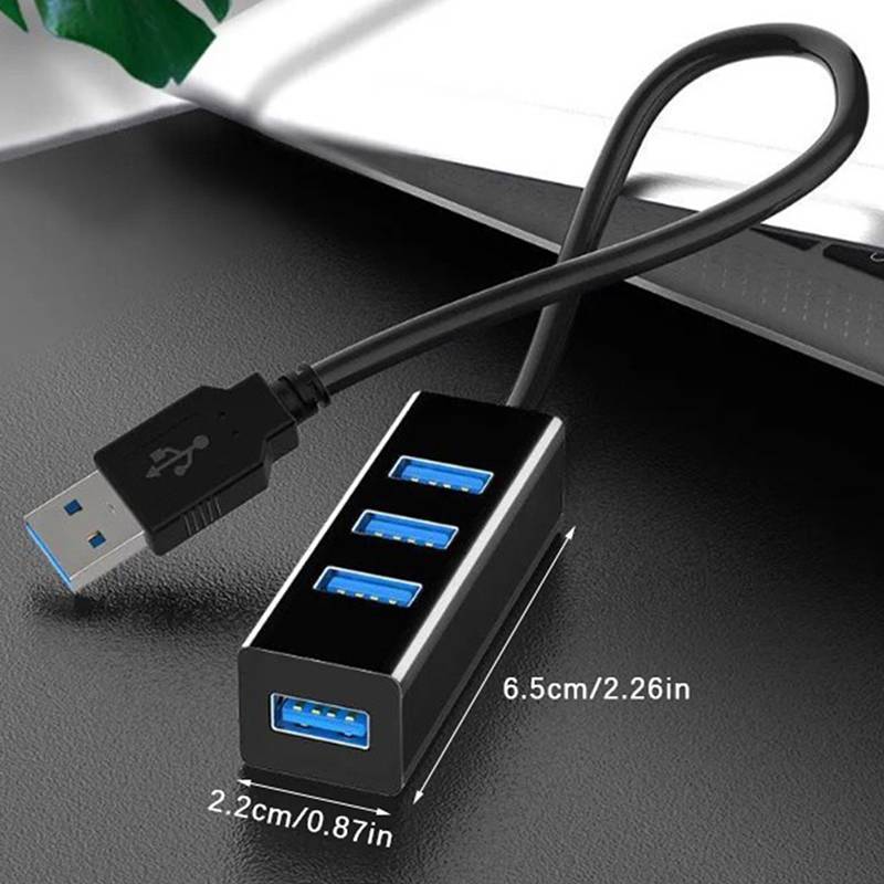 Alittlesetrtu 4 Cổng Đa Bộ Chia USB Hub + Bộ Chuyển Đổi Nguồn Điện, Bộ Mở Rộng 30cm / 1.2m Tốc Độ Cao Cho PC VN