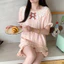 Đồ Ngủ Nơ Bèo Nhún Mẫu Mới Mùa Hè 2025, Quần Short Ngắn Tay Cotton Mây Cho Nữ, Đồ Mặc Nhà Ngọt Ngào Kiểu Nhật
