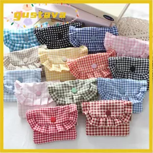 Ví đựng thẻ cầm tay GUSTAVA, Ví đựng thẻ di động họa tiết ca rô, Túi đựng khăn ăn vệ sinh phong cách ly hợp dễ thương dành cho bé gái