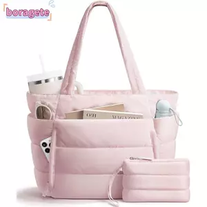 Túi Tote nữ BORAGETE, Túi xách phồng sức chứa lớn chống nước, Túi đa năng Túi đi lại nhẹ thông thường cho phòng tập thể dục du lịch đi học