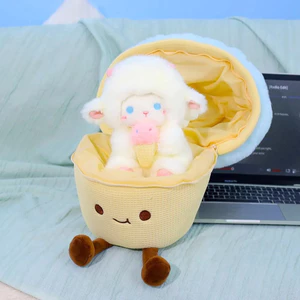 Cùng Ngày Giao Hàng Phong Cách Mới Chính Hãng Sáng Tạo Kem Lông Cừu Dễ Thương Sang Trọng Búp Bê Búp Bê Làm Dịu Quà Tặng
