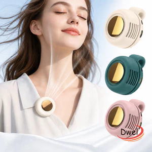 Quạt Mini cầm tay DWEL, Kẹp trên quạt không lá có thể điều chỉnh 3 tốc độ, Kẹp nhẹ có thể sạc lại USB rảnh tay trên quạt điện cho áo sơ mi & eo