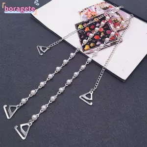 Dây đeo áo ngực BORAGETE Trang trí Ngọc trai giả thanh lịch