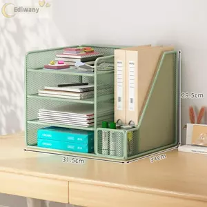 Bộ sắp xếp hồ sơ bàn EDIWANY, Kệ lưu trữ tài liệu tích hợp đa chức năng, Kệ sách nhiều lớp tiết kiệm không gian bằng kim loại Sử dụng văn phòng