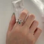 Dây Xích Bóng Nhỏ Rỗng Nhẫn Nữ Retro Thời Trang Xanh Zircon Sáng Bóng Phong Cách Mới Mở Nhẫn Chỉ Số Nhẫn 1XYV
