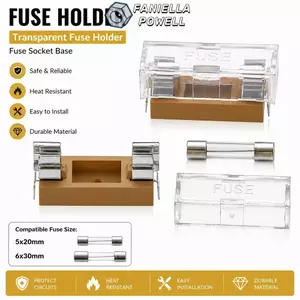 FANIELLAPOWELL 10 Cái / bộ Giá đỡ cầu chì thủy tinh, Giá đỡ cầu chì AC250V 5x20mm 6x30mm có nắp, Vỏ trong suốt bằng đồng 6A 10A Giá đỡ cầu chì trong suốt