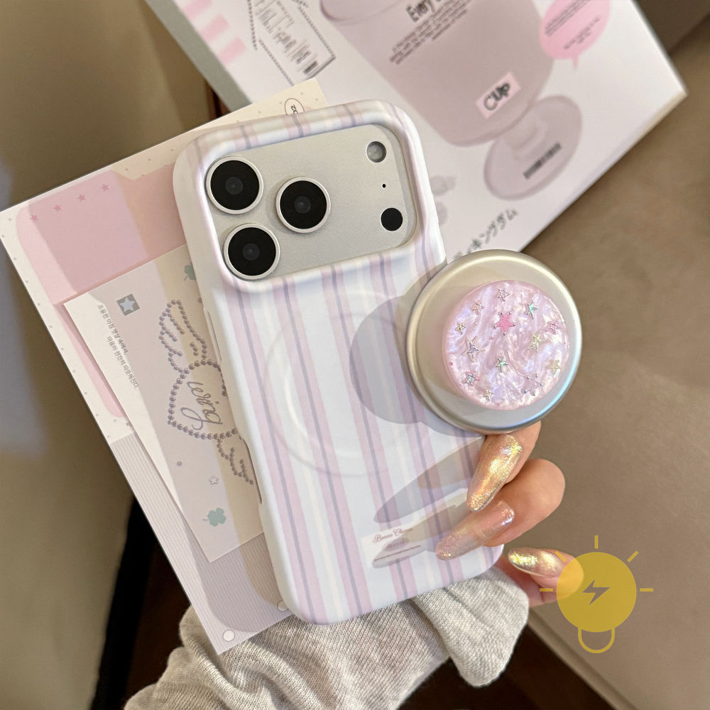 Phone Case For iPhone 17 Pro Max 16 15 14 13 with Griptok TPU Magnetic Gilding with Griptok Soft Aesthetic Korean Cute