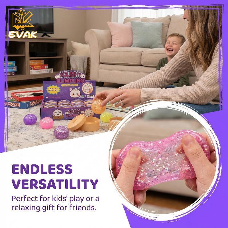 Alittlesetrtu Đồ chơi bóp bánh bao lấp lánh đầy màu sắc - Squishy giác quan giảm căng thẳng VN