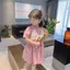 Bé gái (90-140) Phiên bản Hàn Quốc Mùa hè Phong cách mới Thời trang Váy công chúa hai mảnh giả phong cách phương Tây