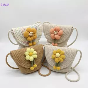 Túi đeo vai đơn SAIA, Túi đeo chéo dệt sợi Cotton đầy màu sắc, Túi xách nữ Boho thời trang mùa hè