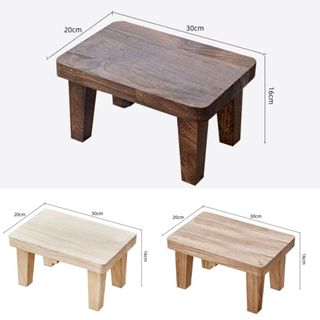 Ghế thay giày ELLSWORTH, Chân co giãn Ghế nhỏ bằng gỗ nguyên khối, Bàn cà phê 30 * 20cm Chịu tải lớn Đa chức năng Nhà Phân thấp trong nhà