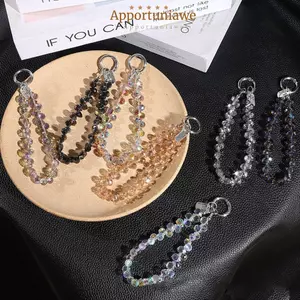 Móc khóa hạt pha lê IAPPORTUNIA, Mặt dây chuyền hạt pha lê có thể tháo rời lấp lánh, Dây đeo điện thoại trong suốt đầy màu sắc sành điệu dành cho nữ