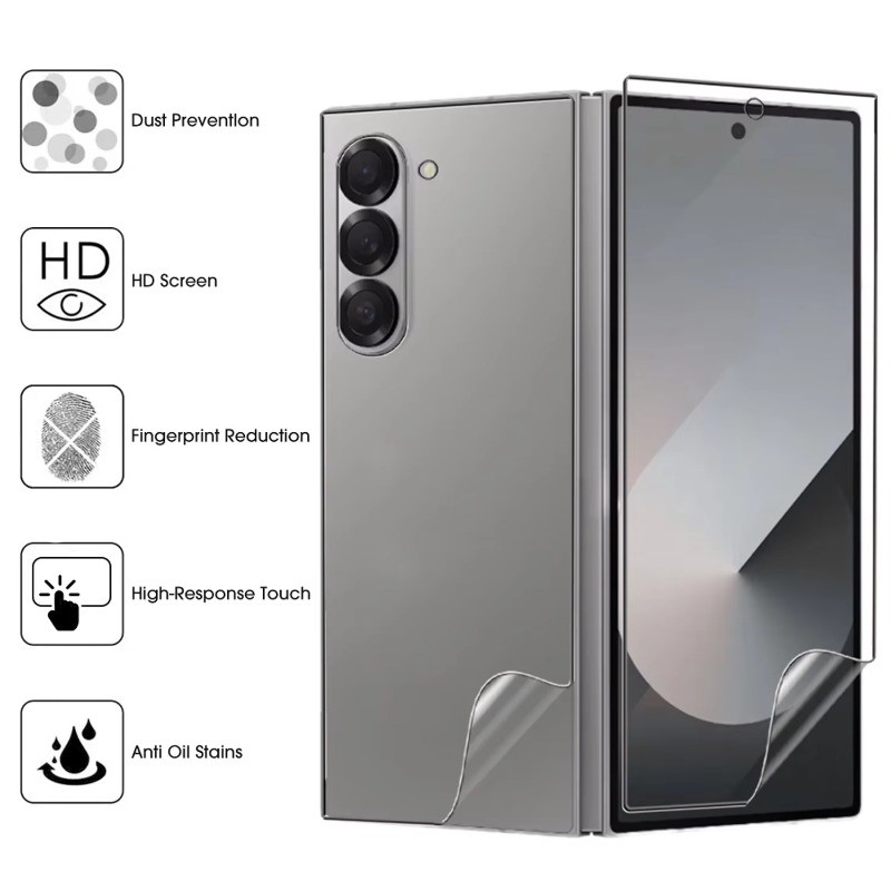 Phim Mềm Hydrogel 3 Trong 1 Ultra HD Cho Samsung Z Fold7 Fold6 Fold5 W26 W24 Điện Thoại Có Thể Gập Lại Hydrogel Bảo Vệ Màn Hình Cho Samsung Z Fold4 Fold3 Fold2 Fold SE Mặt Sau Mềm Phim