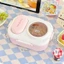 Hộp cơm trưa macaron dễ thương, phiên bản Hàn Quốc, màu trơn, phong cách nữ tính, hộp cơm trưa chia ngăn
