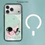 Cô Gái Đi Bộ Một Chú Mèo Kính Cô Gái Từ Tính Ốp lưng IPhone 16 Plus 15 14 13 17Pro Max 17 Ốp Lưng Không Khí Chống Sốc Bảo Vệ Mặt Sau